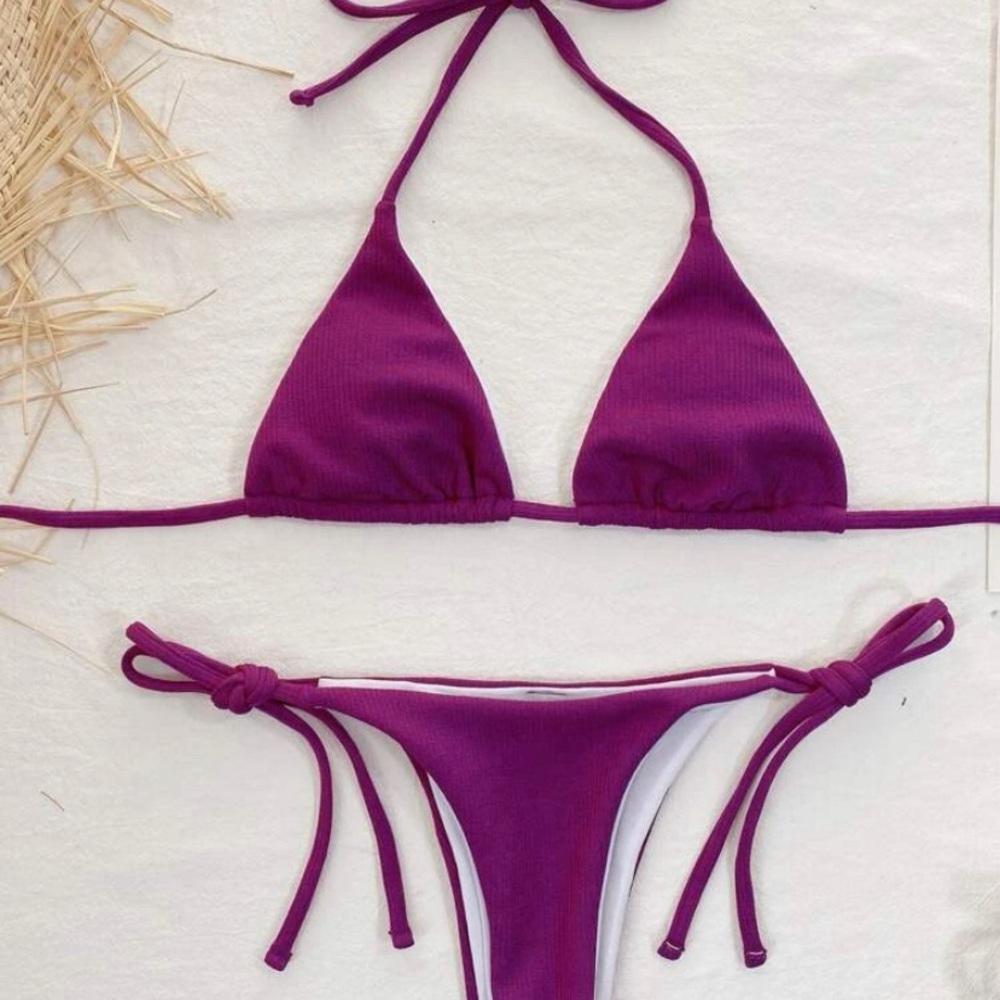 SHEIN RIBBED PURPLE BIKINI